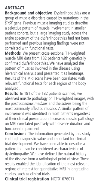 Risonanza magnetica muscolare in pazienti con disferlinopatia: riconoscimento dei modelli e implicazioni per gli studi clinici